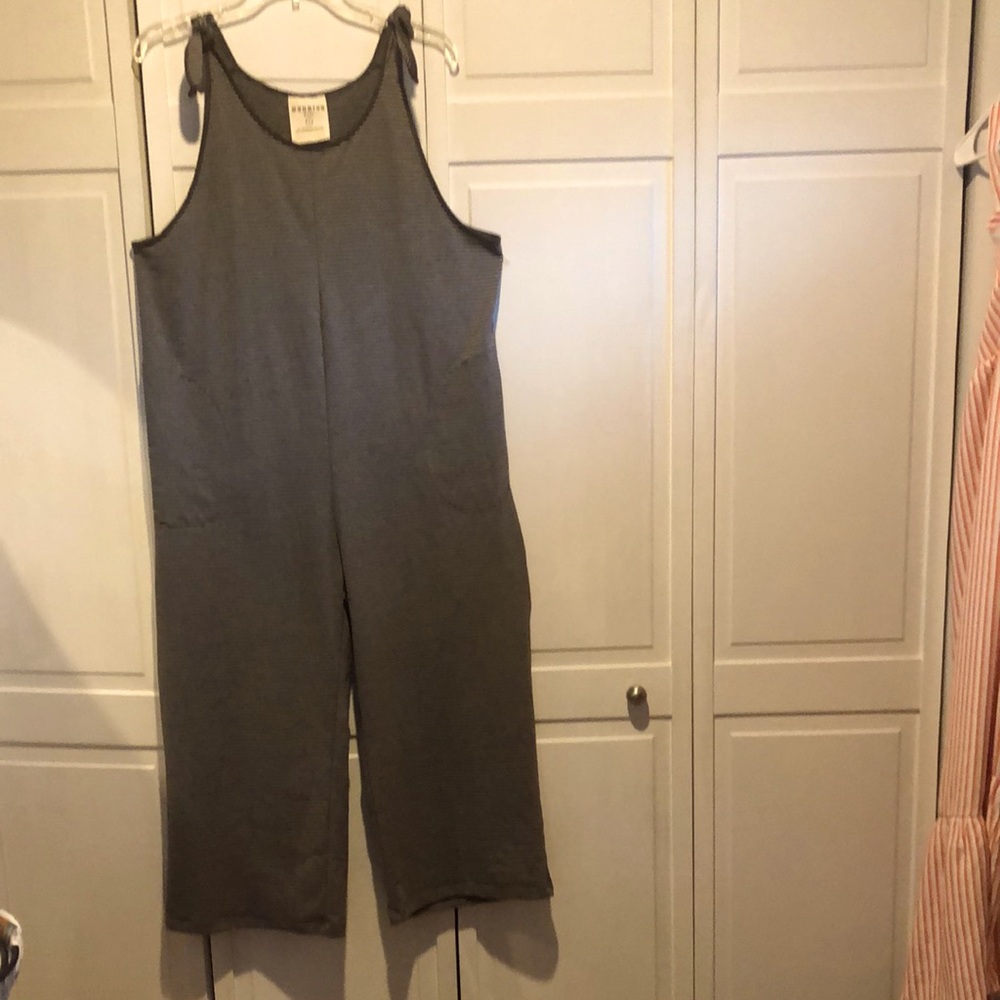 Gray w White stripes Women's Jumpsuit NWOT